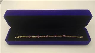 Amethyst Gold-Stone Bracelet 14K Yellow Gold 5.05g